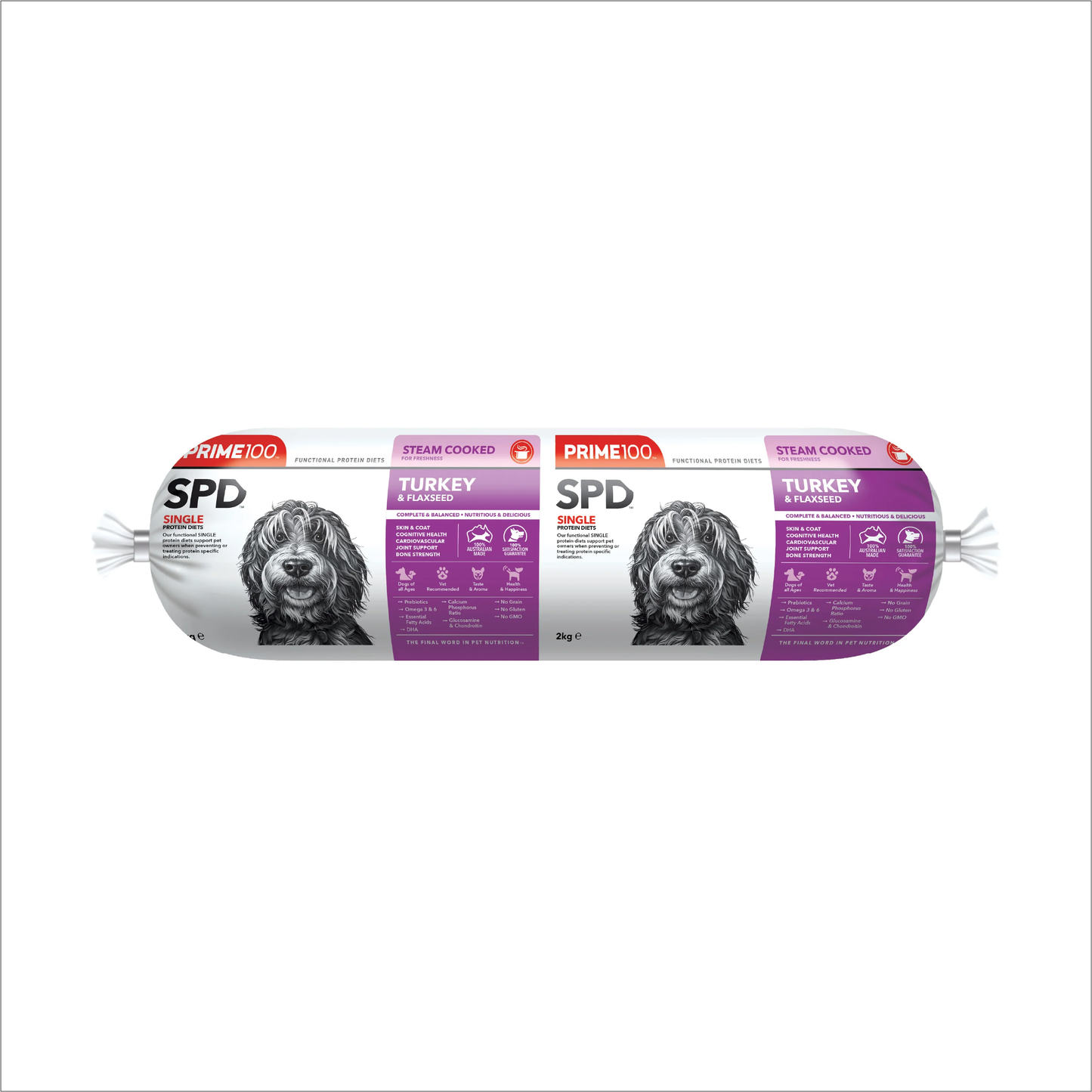 Prime100 SPD Fresh Roll Turkey & Flaxseed
